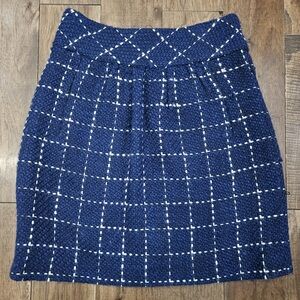 Anthropologie Maeve blue and white wool blend skirt size 4